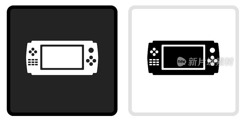 游戏控制器图标在黑色按钮与白色滚动