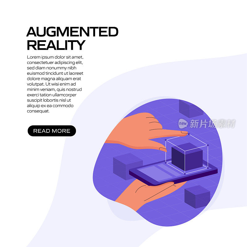 增强现实概念矢量插图网站横幅，广告和营销材料，在线广告，业务演示等。