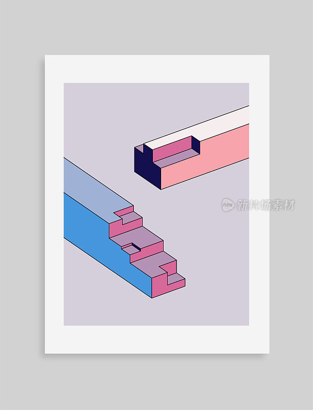 矢量三维模型结构几何图案的背景设计