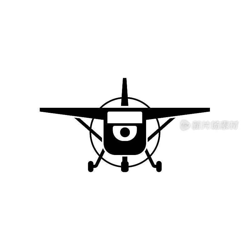 轻型飞机图标矢量孤立在白色，标志和符号插图。