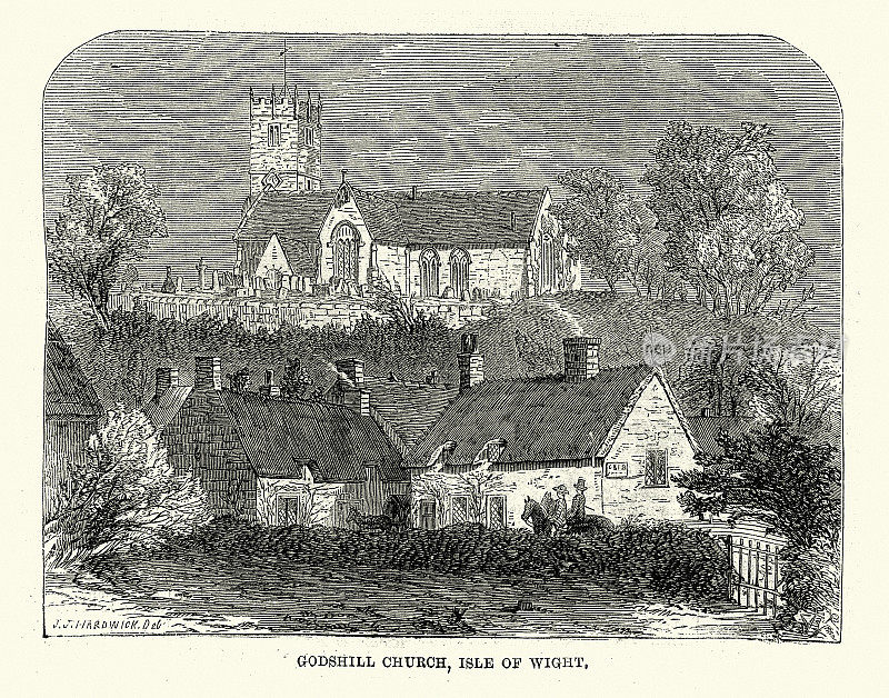 怀特岛的神山教堂，1861年，19世纪