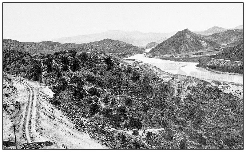 大峡谷古色古香的旅行照片:老圣达菲路线