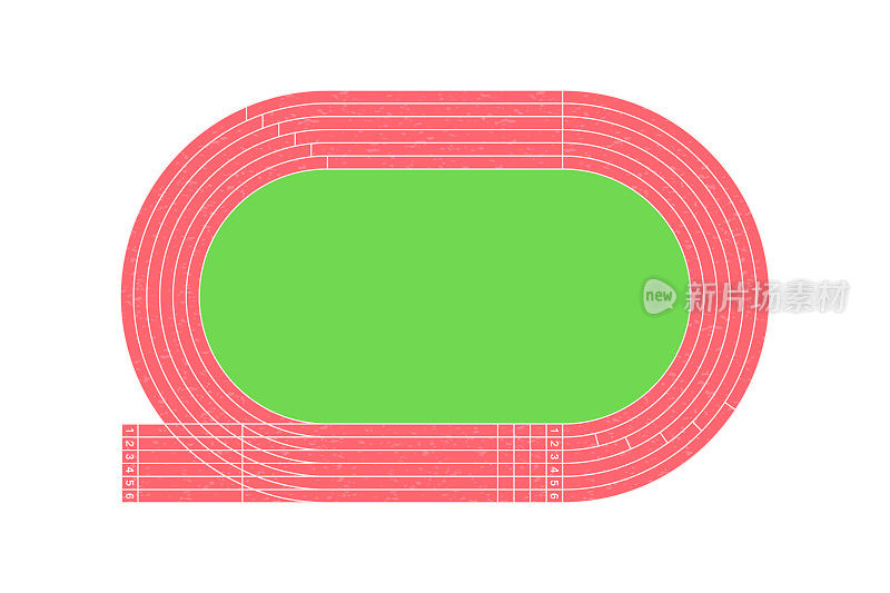 跑道图标孤立在白色背景上。带跑道的体育场。