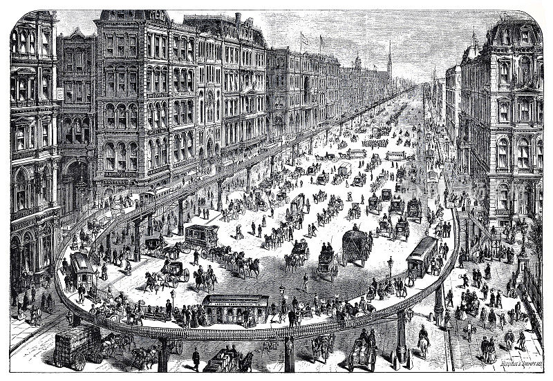 1874年纽约有轨电车