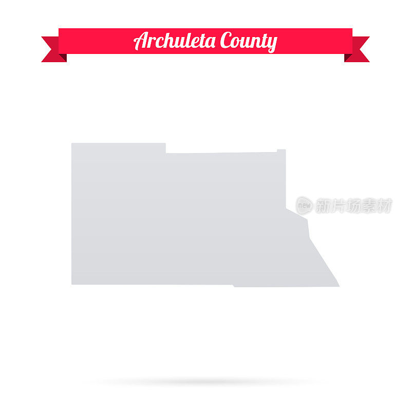 科罗拉多州亚克莱塔县。白底红旗地图