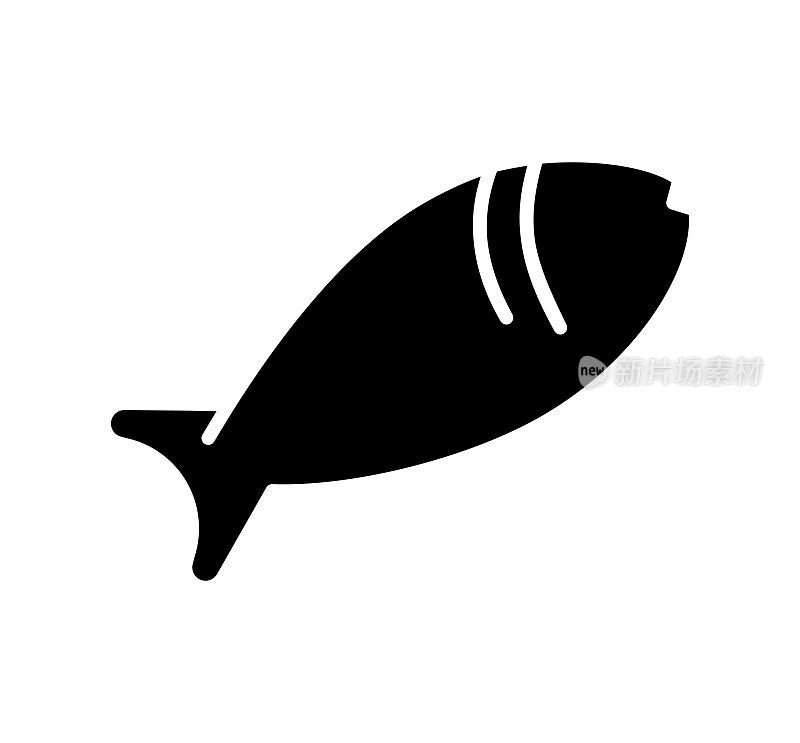鱼黑色填充矢量图标