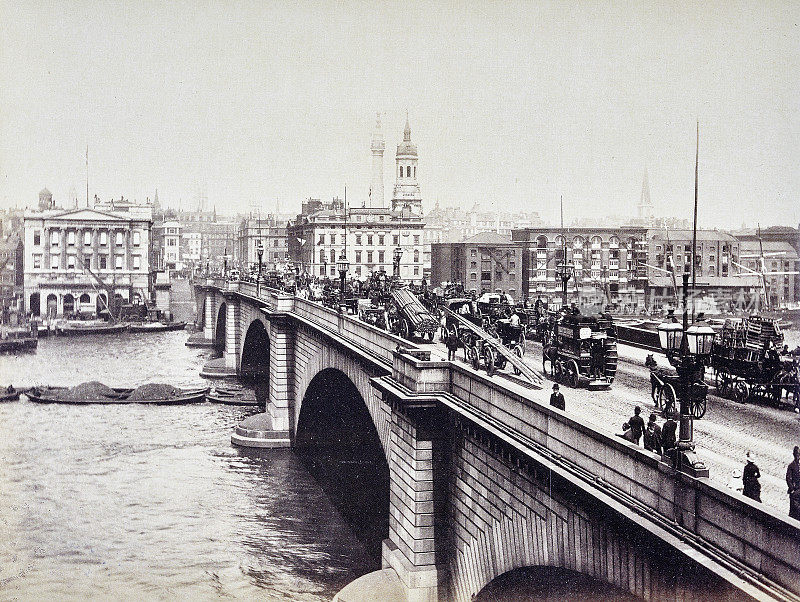 伦敦桥上的纪念碑，1885年