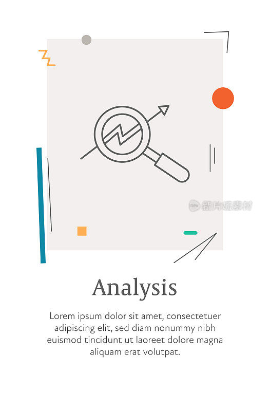 用可编辑笔画样式的网页横幅分析线条图标