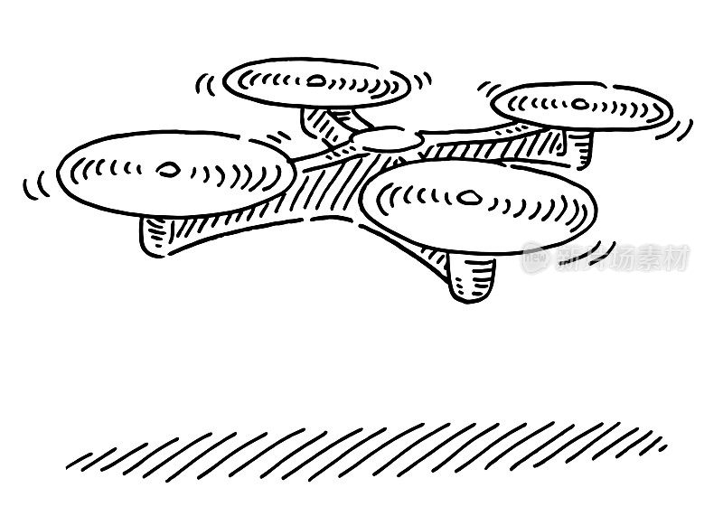 飞行的四旋翼机绘图