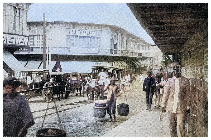古色古香的黑白照片:菲律宾马尼拉的西班牙桥