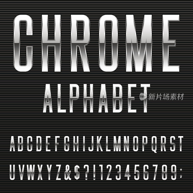 Chrome字母矢量字体