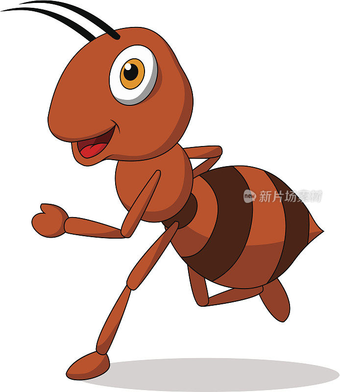可爱的蚂蚁卡通奔跑