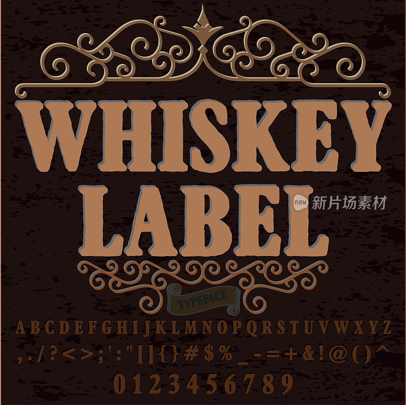 字体脚本字体威士忌标签复古字体矢量字体标签和任何类型的设计