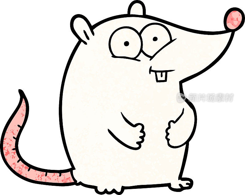 卡通快乐的小白鼠