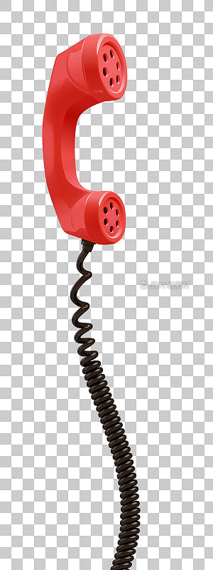 红色老式电话接收器，呼叫中心和联系支持概念