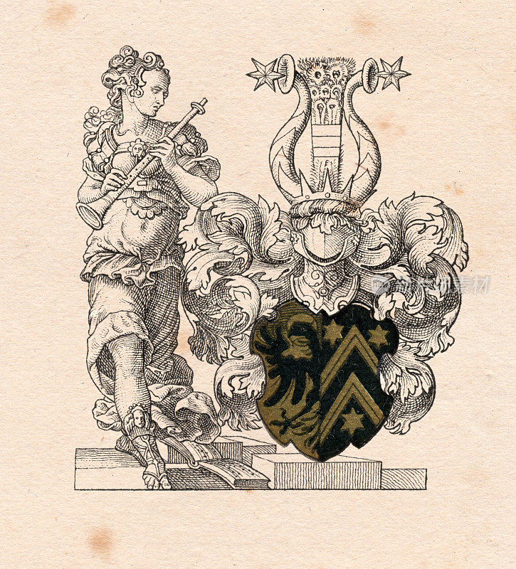 16世纪的古中世纪盾徽