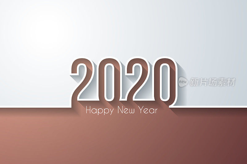 2020年新年快乐――白色背景