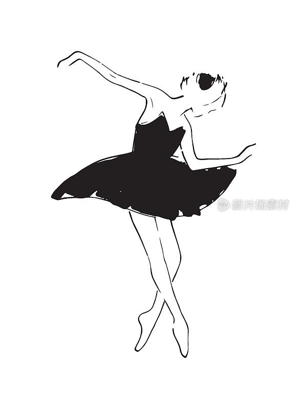 芭蕾舞女演员的素描