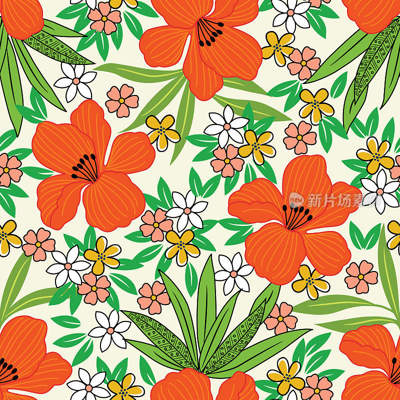 花无缝图案。