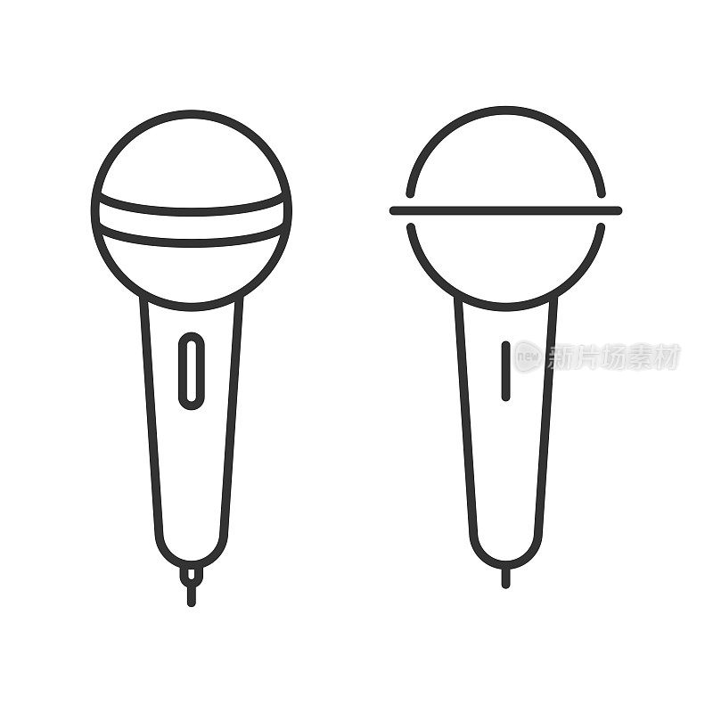 麦克风图标矢量设计的白色背景。