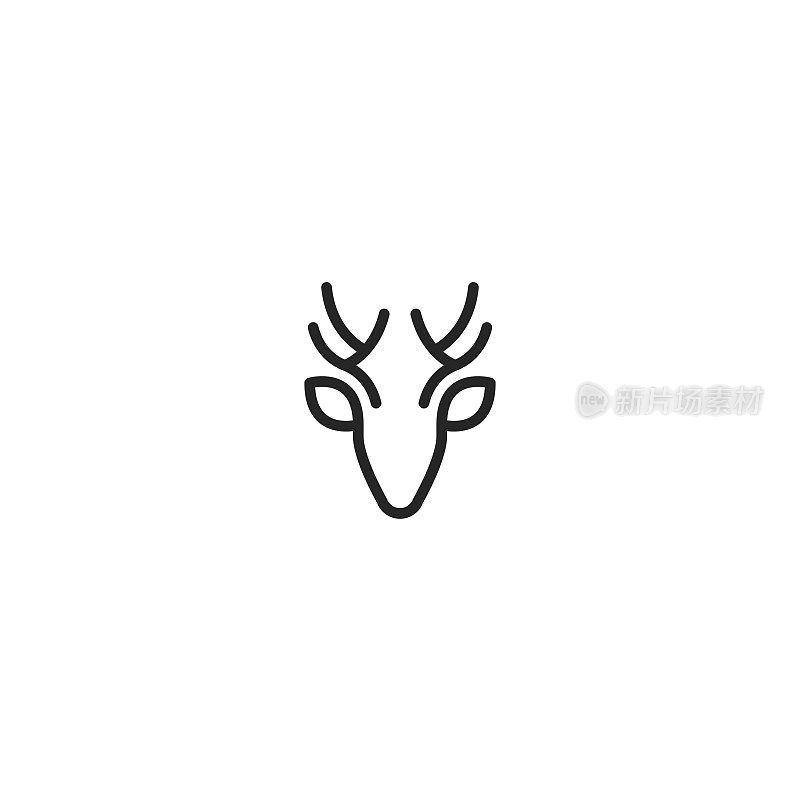 鹿头矢量标志图标