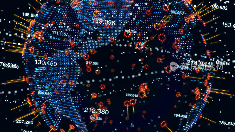 数字地球仪，科技全息球。未来抽象数字背景。向量股票插图