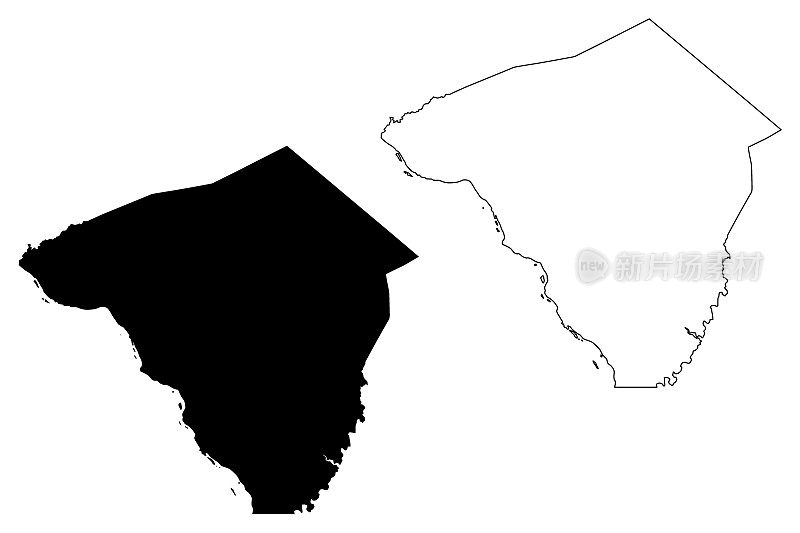 宾夕法尼亚州联邦兰开斯特县(美国县，美利坚合众国，美国)地图矢量插图，朗格斯德·考恩迪草稿地图