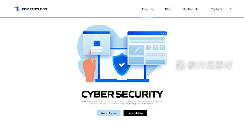 网络安全概念矢量插图登陆页面模板，网站横幅，广告和营销材料，在线广告，业务演示等。