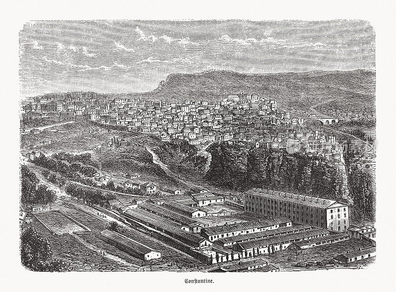 康斯坦丁历史观，阿尔及利亚，木刻，1893年出版