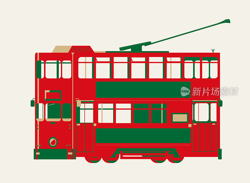 香港有轨电车的图形向量