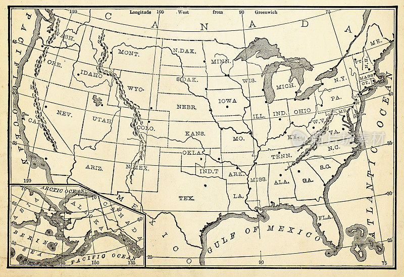 1896年美国地图