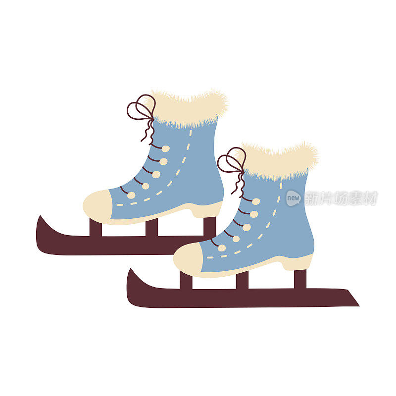 冬季花样滑冰鞋。