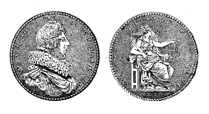 古玩插图:路易十三币