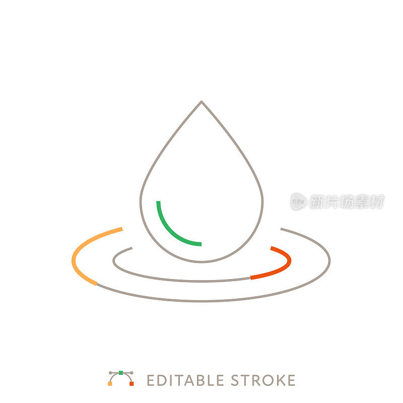 水效率多色线图标与可编辑的Stroke