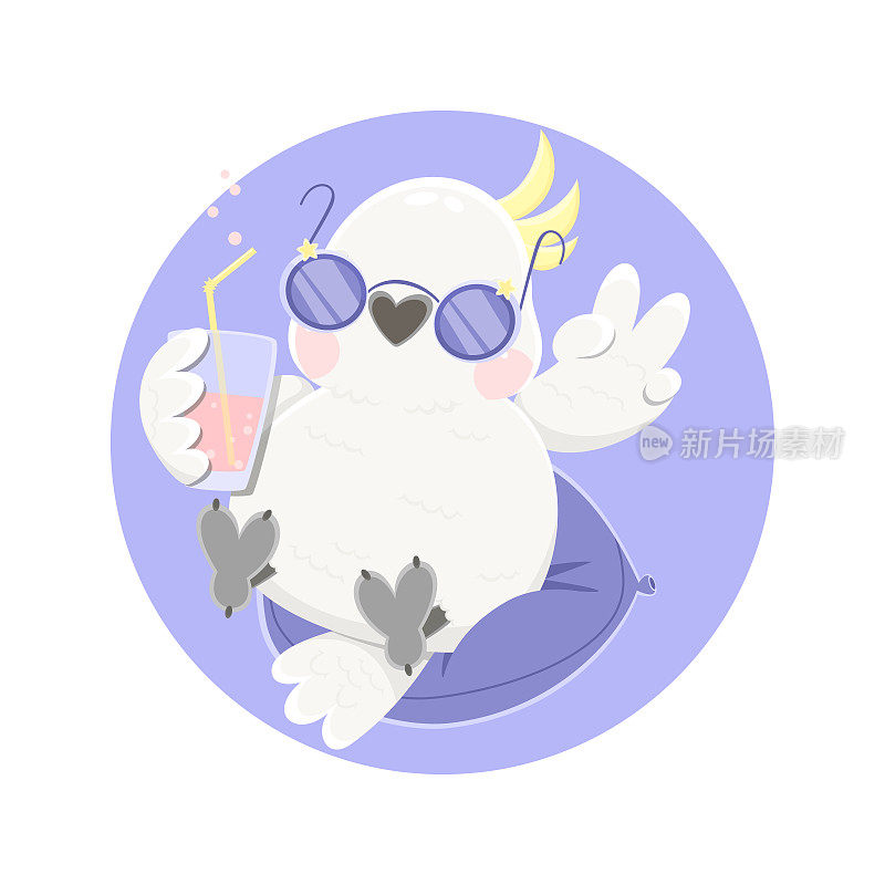 白凤头鹦鹉。