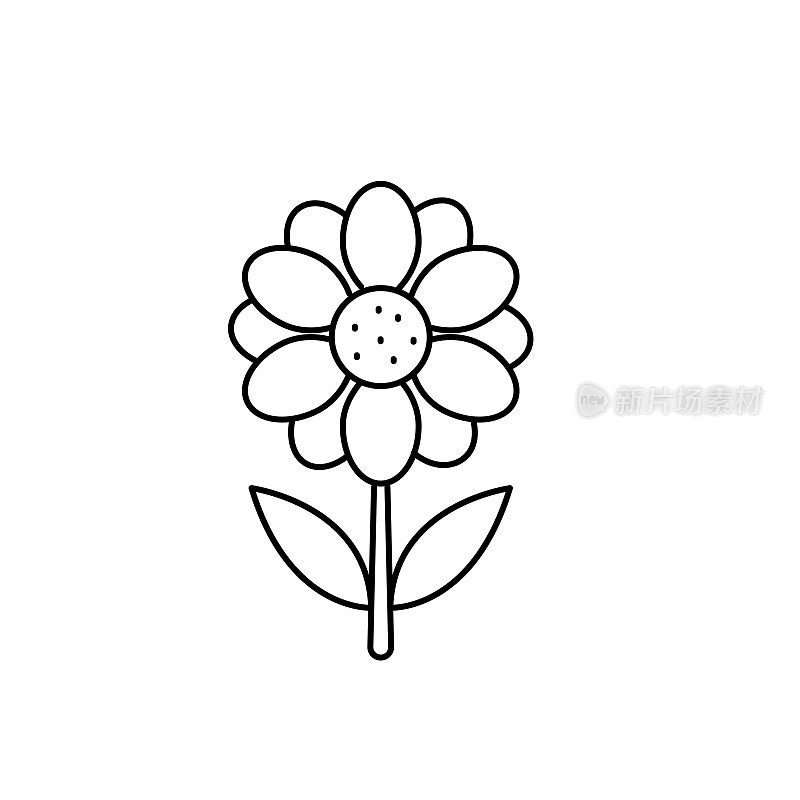可爱的花图标在平面设计-雏菊