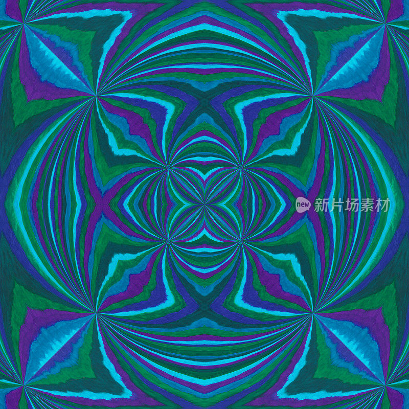紫色、蓝色和绿色的曼荼罗图案