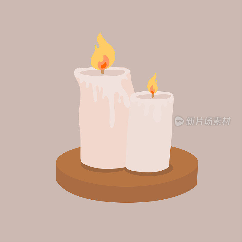 冬季家居图标-蜡烛