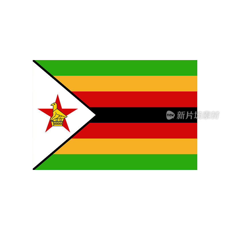 津巴布韦国旗。州旗。平的风格。