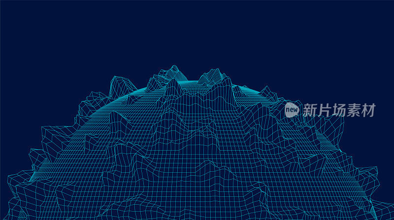 抽象三维技术球体线网空间线框图案背景