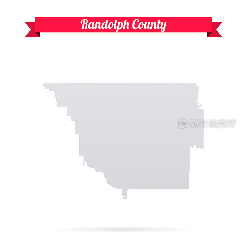 伦道夫县，阿肯色州。白底红旗地图