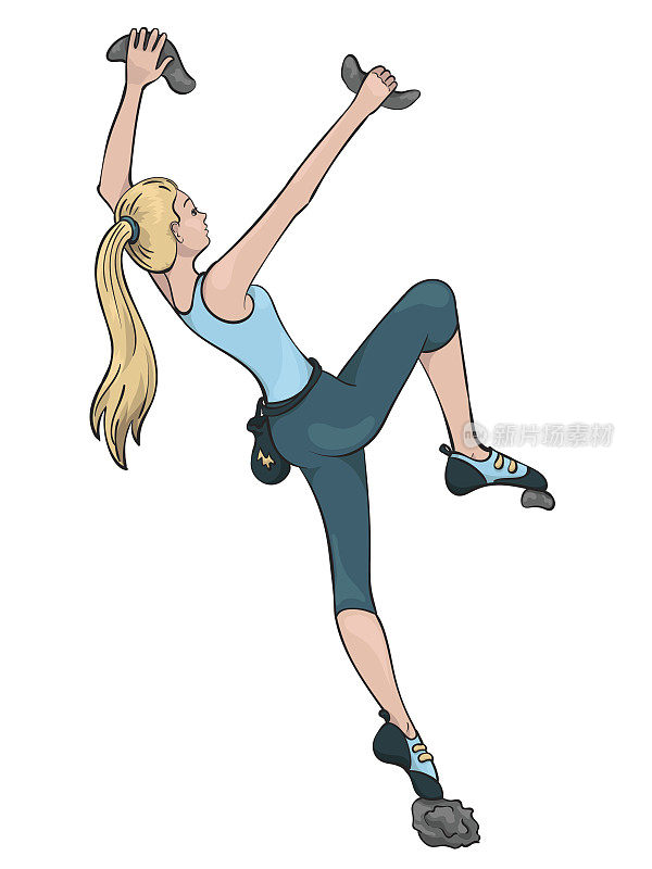 矢量插图的一个爬在健身房的女孩