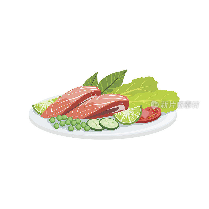 鲑鱼欧洲菜食物菜单项目详细说明