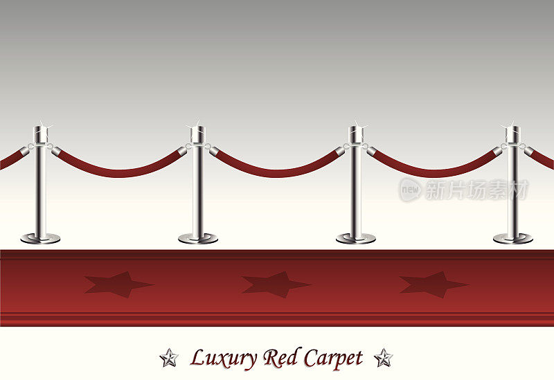 豪华的红地毯和障碍绳