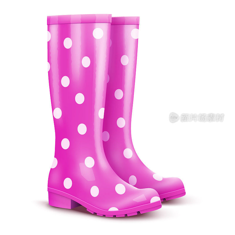 一双粉色雨靴