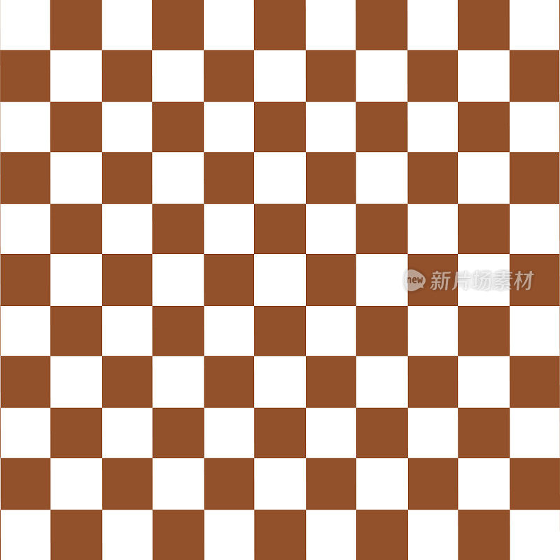 无缝矢量模式与棕色方块在白色背景