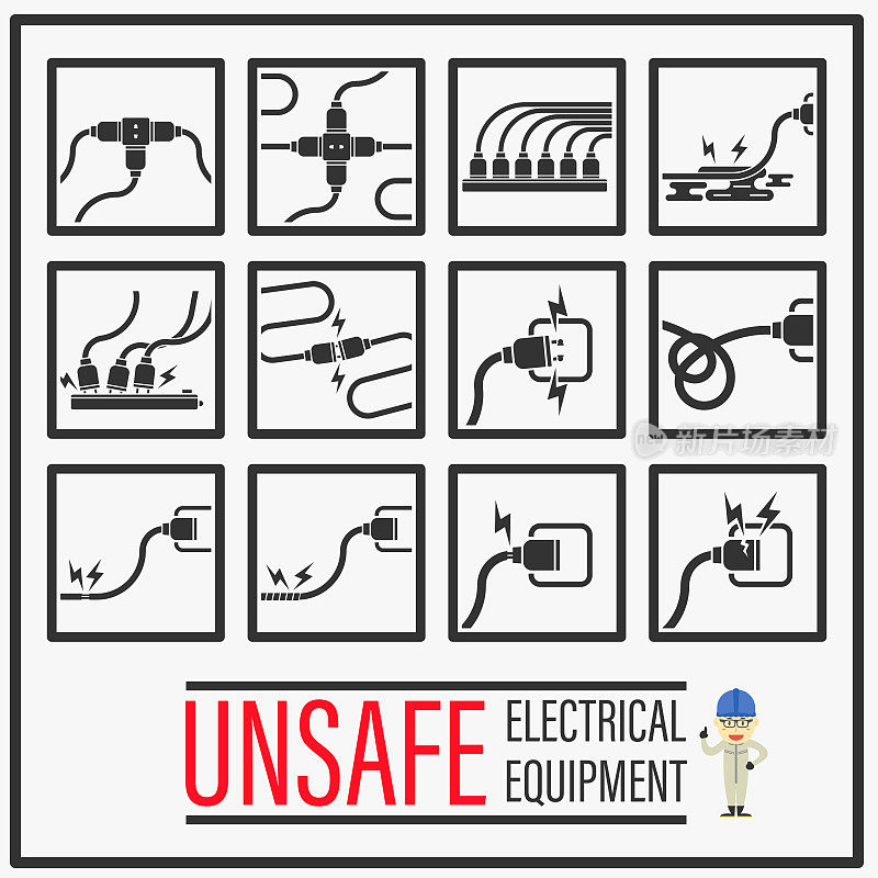 不安全电气设备、家庭用电不安全行为和状况的标志、标志