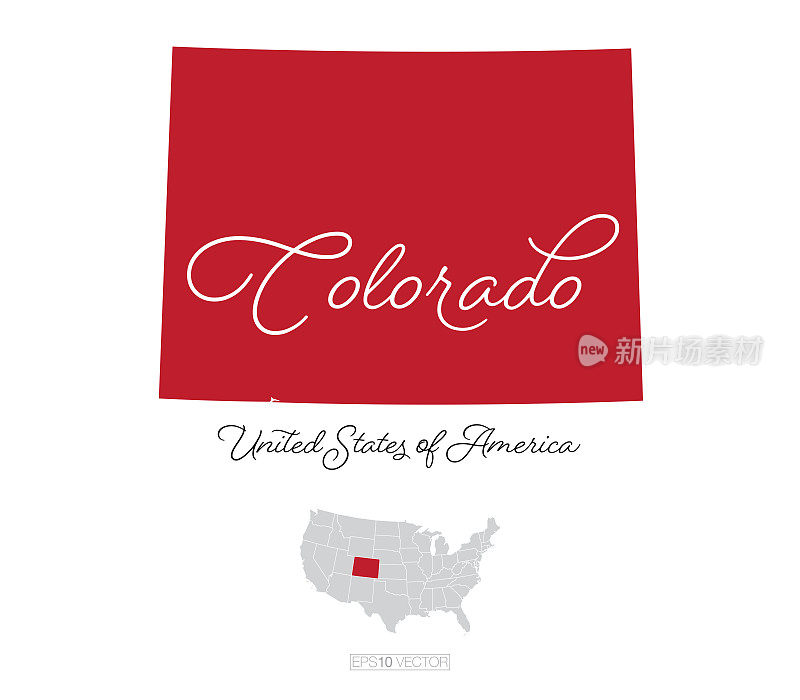 美国科罗拉多州矢量地图插图