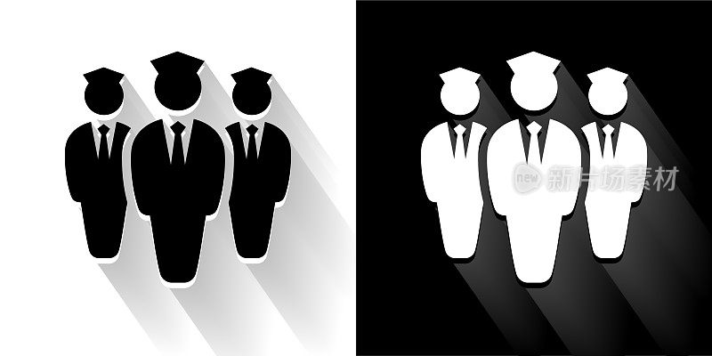 黑色和白色的长影子图标