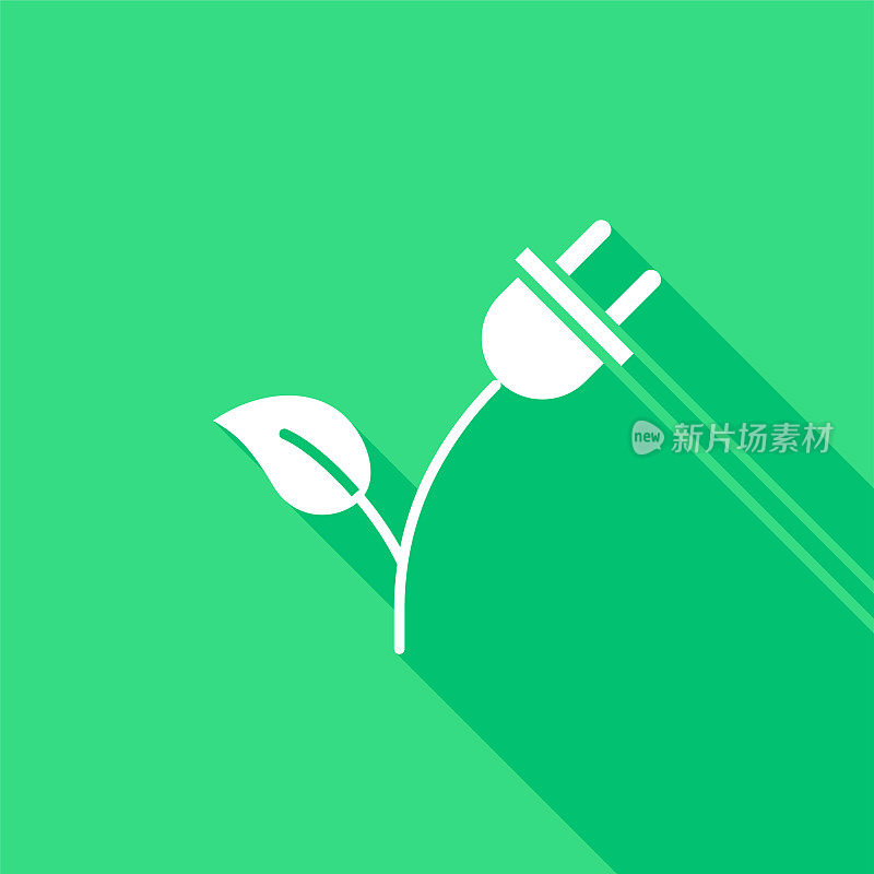 绿色能源单色平面图标。像素完美。